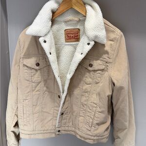 Levi's Cream Sherpa-Lined Jacket